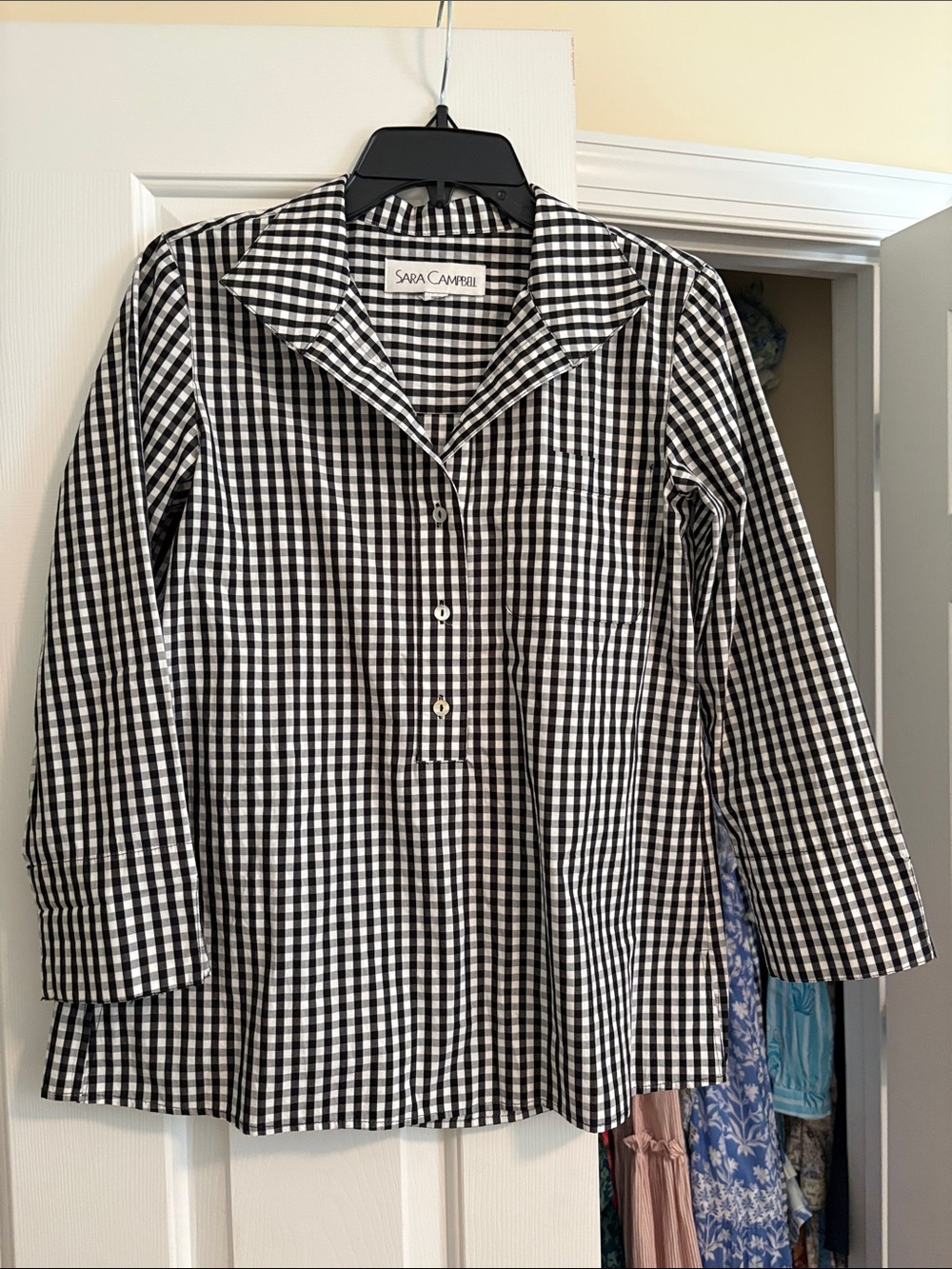 Sara Campbell Black & White Gingham top